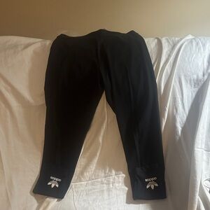 Adidas Black Leggings with Logo Detail